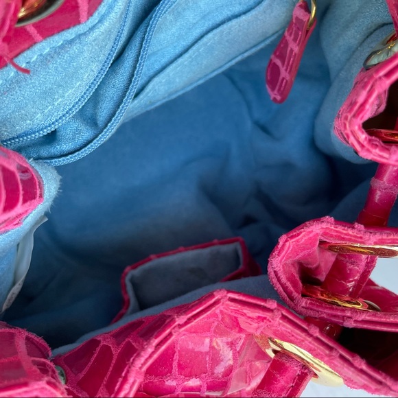 Carlos falchi pink drawstring leather bucket bag - Picture 14 of 14